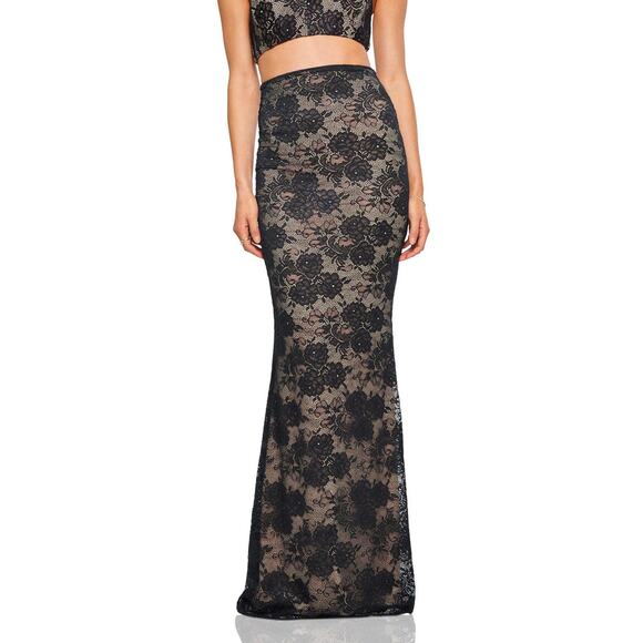 Nookie Heaven Maxi Skirt Black Lace Size Small NWT Made in Australia - Picture 8 of 11